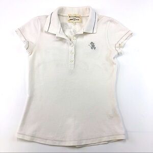 𝅺DISNEY Minnie white polo Samuel & Kevin white womens preppy Small